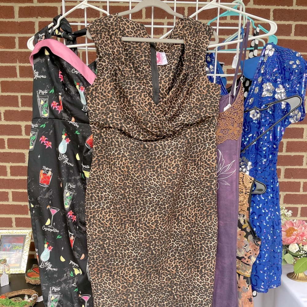 Pin up couture leopard print wiggle pencil dress